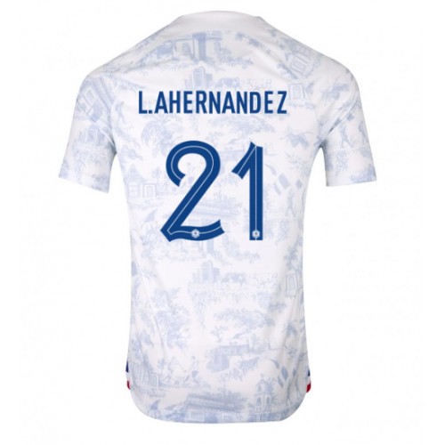 Dres Francuska Lucas Hernandez #21 Gostujuci SP 2022 Kratak Rukav